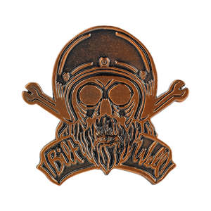 Gifts Novelties: BILTWELL ENAMEL PIN [BONANZA SKULL BRONZE]