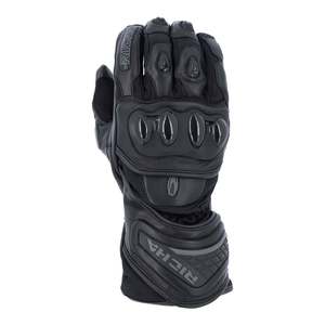 Motorcycle Road Gloves: Richa Warrior Evo Leather Sport Glove - Black
