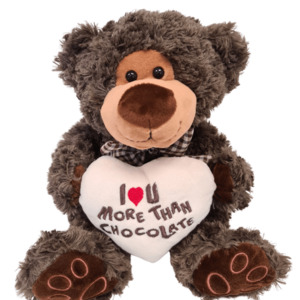 Valentines Day Christchurch: Copper Bear Soft Toy - Love You More Than Chocolate.