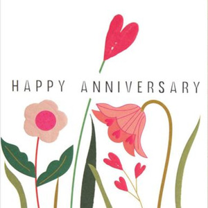 Products: Happy Anniversary Flowers & Hearts Card