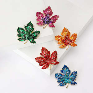 Aurelia Maple Leaf Enamel Brooch