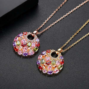 Bijoux Multi-Stone Crystal Disc Necklace
