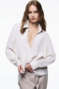 Mela Purdie White Zip Front Shirt
