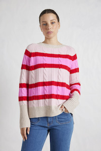 Alessandra: Alessandra Stripe Cable Jumper