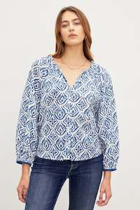 Velvet Mosaic Cotton Blouse