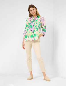 Brax Vicki Shirt - Apple Green Floral