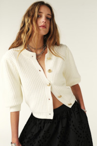 Ba&sh Knit Ecru Cardigan