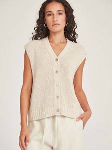 Knitwear: Caroline Sills Sandon Oat Knit Vest