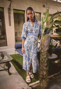 Once Was Carmen Silk Azure Dress