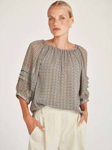 Caroline Sills: Caroline Sills Sand Bonita Blouse