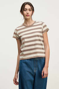 Velvet: Velvet Mocha Stripe T-Shirt