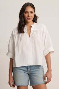 Velvet: Velvet White Cotton Blouse