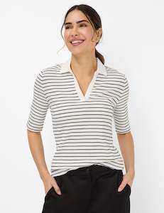 Brax Cleo Striped Polo - Navy