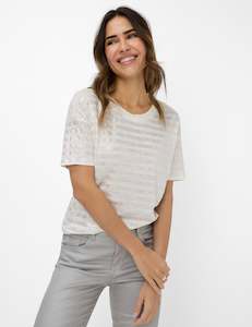 Brax 1: Brax Candice Linen T-Shirt - Offwhite