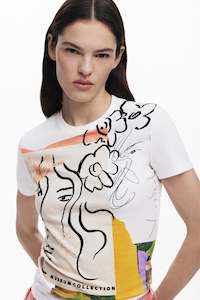 Desigual White T-Shirt with Print