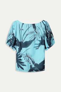 Pom: Pom Artisan Blue Sequins Top