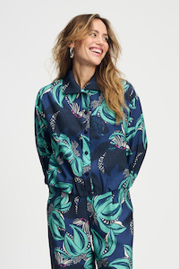 Pom Delicacy Green Print Blouse