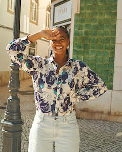 Pom: Pom Milly Cream Vases Blouse