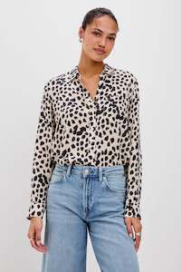 Rails Josephine Long Sleeve Shirt - Taupe Spotted