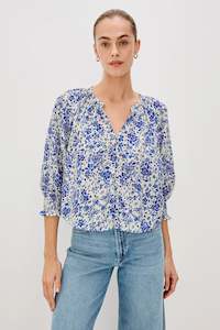Rails: Rails Mariah Short Sleeve Top - Blue Marguerite