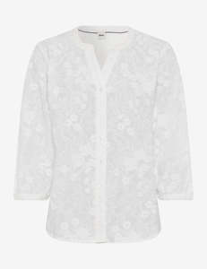 Tops: Brax Velia Embroidered Blouse - White
