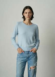 Aleger Blue Whisper Cashmere Classic Crew