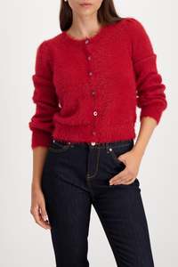Monari Red Plush Cardi