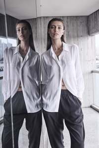 Mela Purdie: Mela Purdie White Single Pocket Shirt