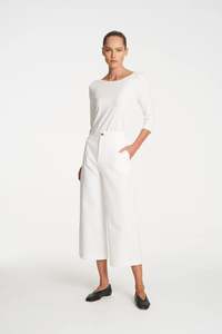 Mela Purdie Crop Fly Pant - White