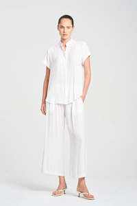 Mela Purdie: Mela Purdie Soft Stand Shirt - White