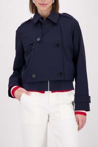Jackets: Monari Short Navy Trench