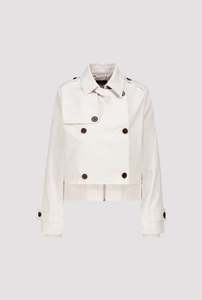 Jackets: Monari Short Beige Trench Jacket