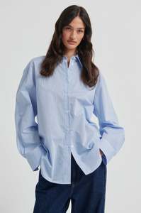Shirts: Second Female Almine Classic Shirt - Frozen Fjord