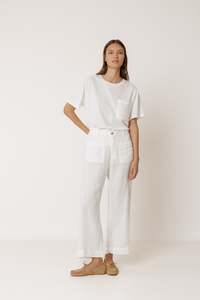 Indi & Cold Flowy Linen Pant - Ivory