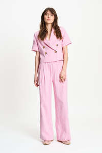 Pants: Pom Pink Cotton Pants