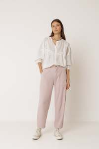 Tops: Indi & Cold Embroidery Shirt - White