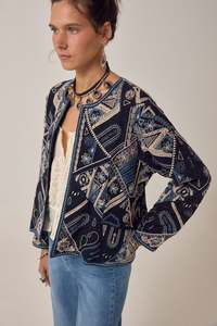 Jackets: Maison Hotel Pati Navy Jacket