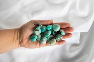 Polished Crystals: Amazonite with Smoky Quartz Tumblestones