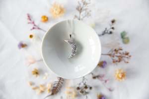 Aura Amethyst Druzy Moon Necklace