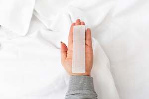 Polished Crystals: Satin Spar (Selenite) Small Charging Plate