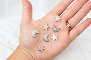 Agatized Coral Tiny Star / Moon