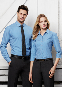 Products: Clarke Design “Ellison” mens fine check corporate long sleeve shirt – Clarke Design