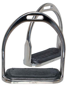 Blue Tag SS Open Bottom Stirrup Irons With Rubber Tread