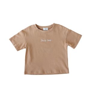 Tops: Slowly Logo Tee - Cinnamon