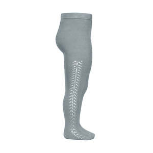 Sage Green: Openwork Side Warm Tights Sage Green