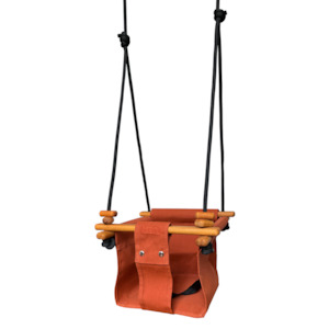 Furniture: Solvej Baby and Toddler Canvas Swing, Autumn Rust