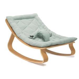 Rockers: Charlie Crane Levo Baby Rocker in Beech with Farrow Cushion