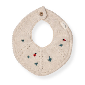 Saga | Flora Teething Bib - Clover on Cream