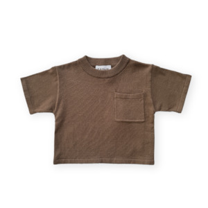 New Boy Clothing: Grown - Knitted Pocket Tee - Café