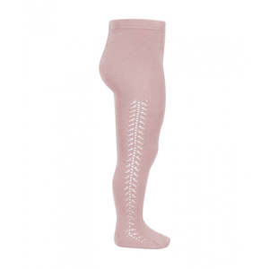 Warm Openwork Tights: Openwork Side Warm Tights Old Rose